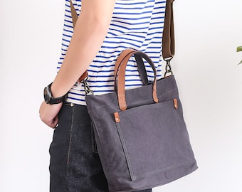 Handmade Canvas Sling Bag, Canvas Shoulder Bag, Casual Satchel Bag, Canvas Messenger Bag, Unisex Canvas Bag, Canvas Crossbody Messenger Bag