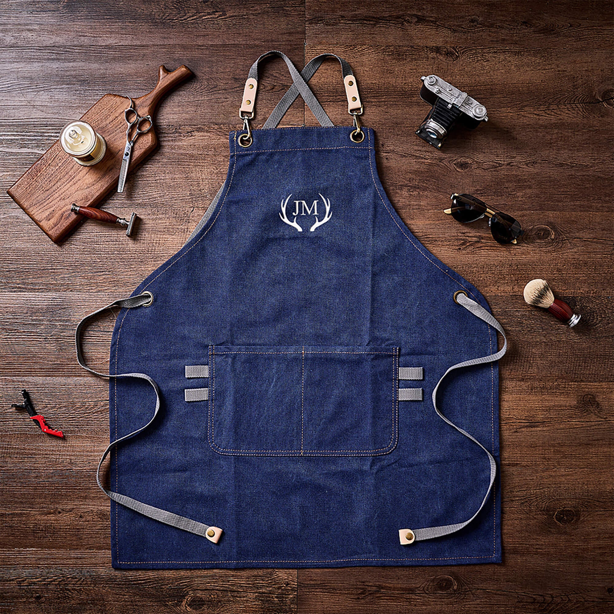 Personalized Canvas Apron, Canvas Workshop Apron, Bartender&#39;s Apron, Embroidered Kitchen Apron, Barbeque Apron,  Bartender Apron, Chef Apron