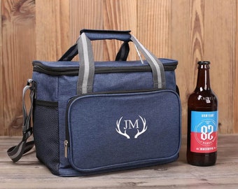 Bolsa térmica personalizada para padrinos de boda con correa. Bolsa térmica para cervezas. Regalo personalizado para hombres. Bolsa térmica con monograma. Regalo de San Valentín.