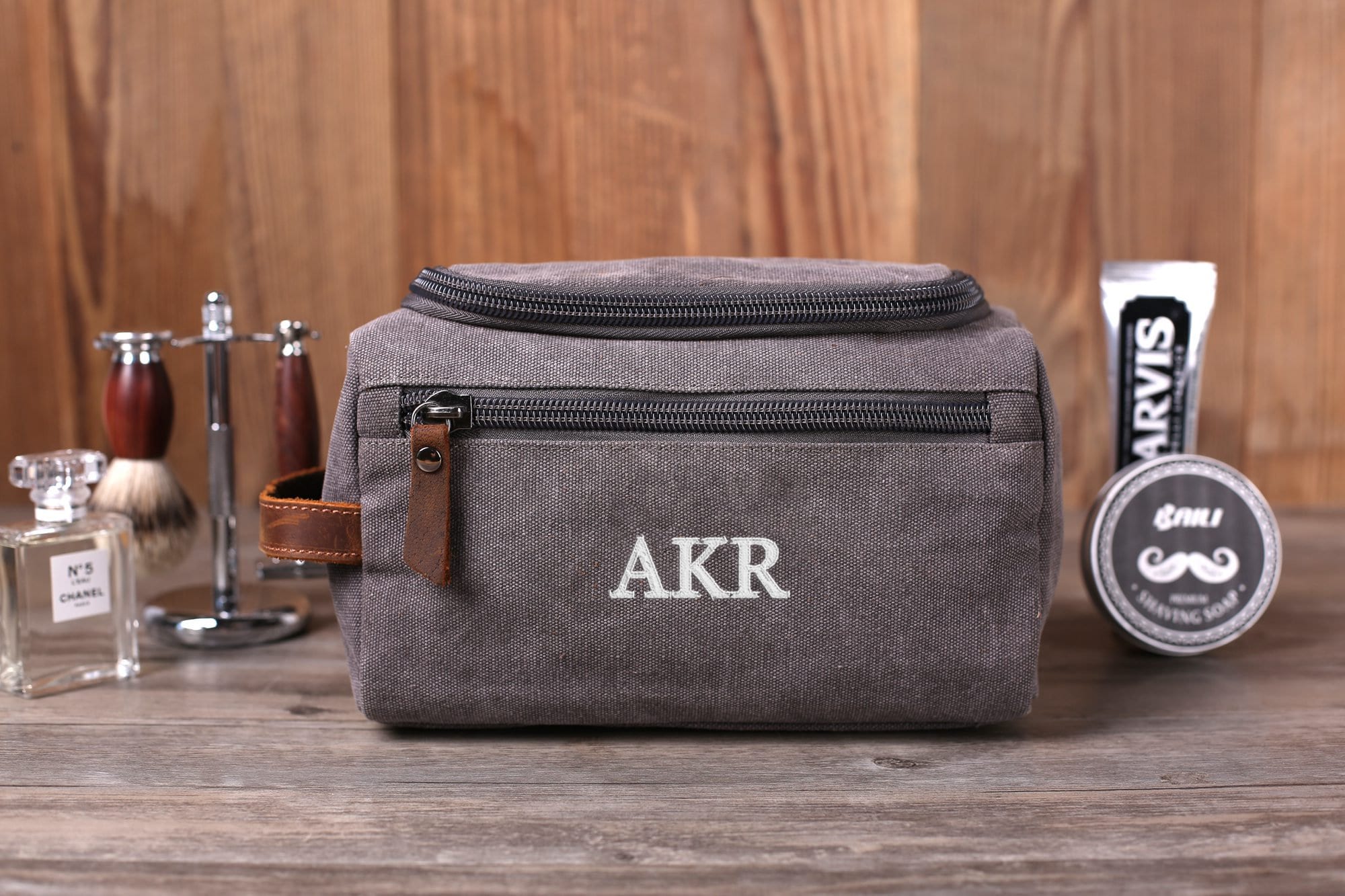 Embroidered Groomsmen Gifts Personalized Canvas Toiletry Bag 