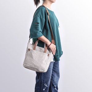 Minimalist Sling Bag, Canvas Shoulder Bag, Casual Satchel Bag, Canvas Messenger Bag, Unisex Canvas Bag, Canvas Crossbody Messenger Bag image 8