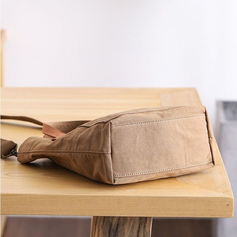 Handmade Canvas Shoulder Bag, Casual Satchel Bag, Canvas Messenger Bag, Unisex Canvas Bag, Canvas Crossbody Messenger Bag, Gift Ideas image 4