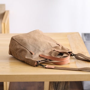 Handmade Canvas Shoulder Bag, Casual Satchel Bag, Canvas Messenger Bag, Unisex Canvas Bag, Canvas Crossbody Messenger Bag, Gift Ideas image 3