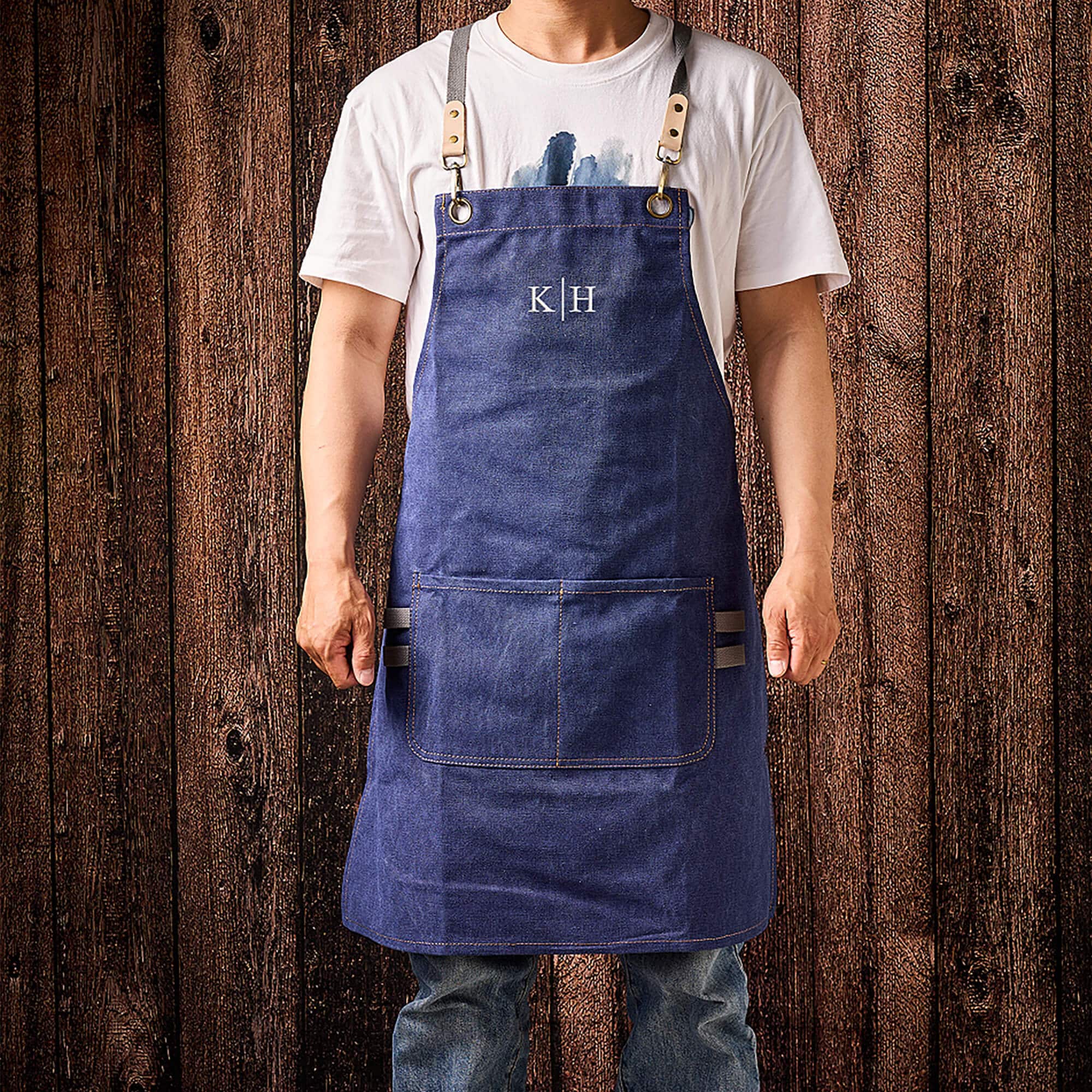 Personalized Canvas Apron, Canvas Workshop Apron, Bartender&#39;s Apron, Embroidered Kitchen Apron, Barbeque Apron,  Bartender Apron, Chef Apron
