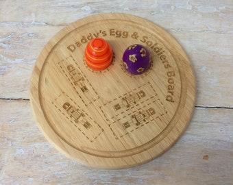 Personalised Egg & Soldiers Board - Dippy Egg Board - Breakfast Board - Engraved Egg Board - Personalised Egg Cup - Christmas Gift