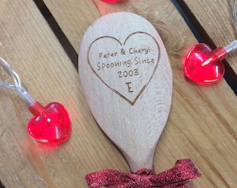 Personalised Wooden Spooning Spoon - Valentine/Anniversary Gift - Spooning Since SP1