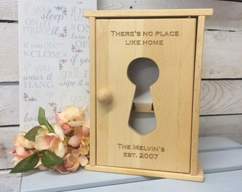 Personalised Key Box / Cupboard - There's No Place Like Home - Unique New Home Gift Present Idea