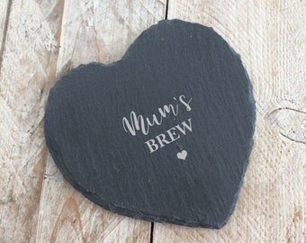 Personalised Slate Coaster - Tea Coaster - Mother's Day Gift - Tea Lover - Gift For Mum - Thank You Gift - Personalised Mum Coaster