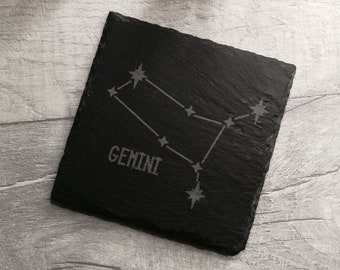 Horoscope Coaster / Constellaton Coaster / Zodiac Slate Coaster / Birth Sign Coaster / Slate Coaster / Star Sign Engraved Slate Coaster