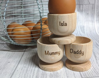 Personalised Egg Cup - Wooden Egg Cup,  Personalised, Dippy eggs, Housewarming gift, Egg Cup, Engraved - Christmas Gift - Stocking Filler