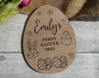 My First Easter Milestone, Baby's 1st Easter, Newborn Baby, Easter, Wooden Milestone Disc, Cute easter, Personalised, Engraved, Photo prop