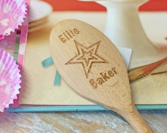 Personalised Wooden Star Baker Spoon - Baker - Birthday baking - Christmas Gift - Star Baker - Laser Engraved - Christmas Baking