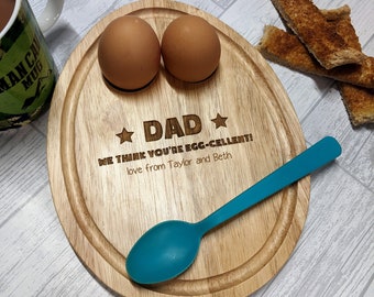 Personalised Egg & Soldiers Board - Dippy Egg Board - Breakfast Board - Engraved Egg Board, Egg Cup, Mother's Day Gift Gift, Gift for her