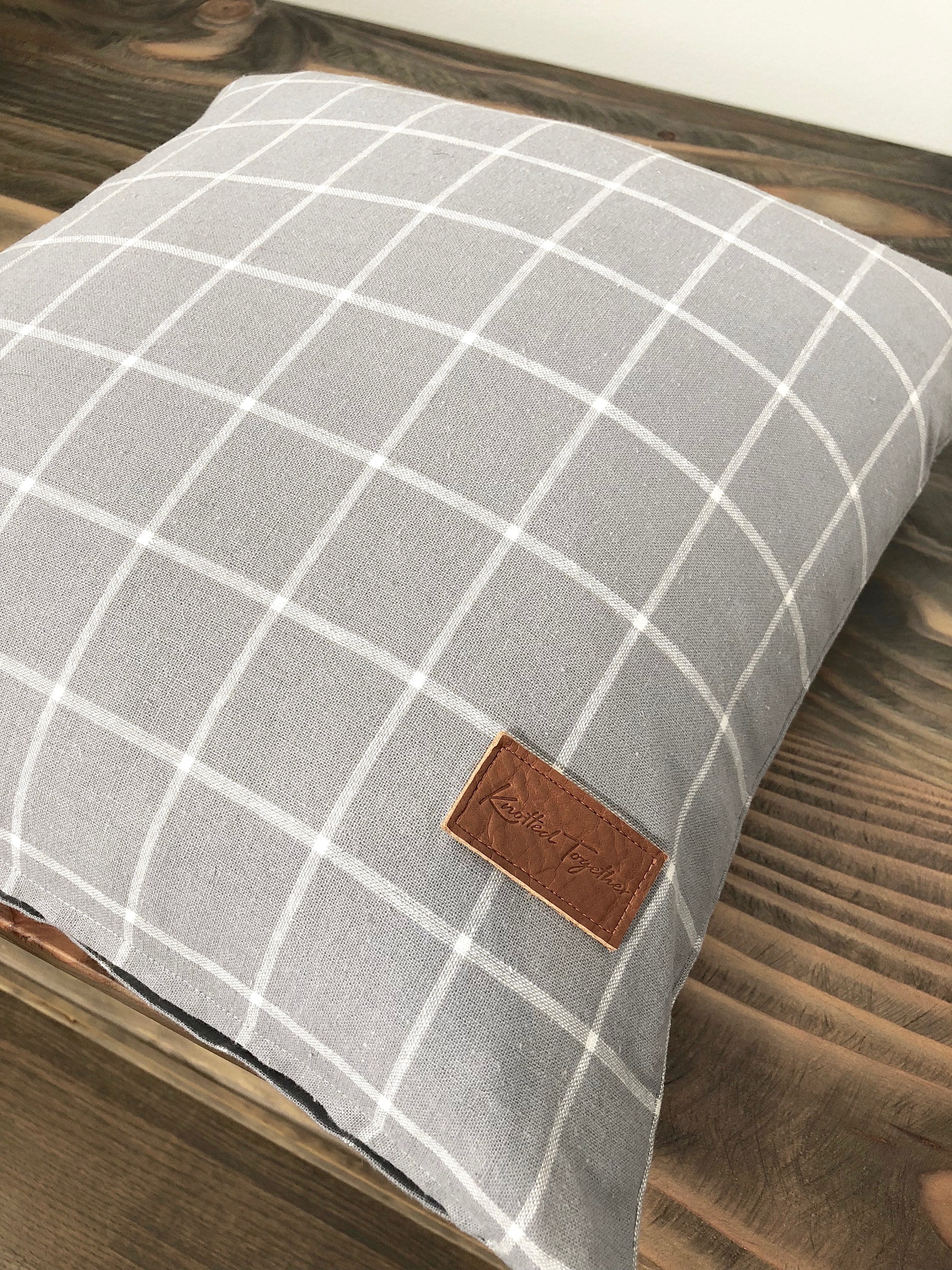 Gray Checkered Pillow Cover Gray pillow cover Farmhouse Etsy 日本