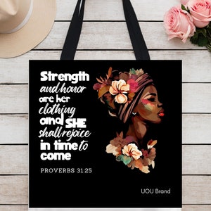 Black Girl Tote, Melanin Bag, Faith Tote, Scripture Bag, Bible Bag, Women of Faith, Christian Gifts, African American Gift