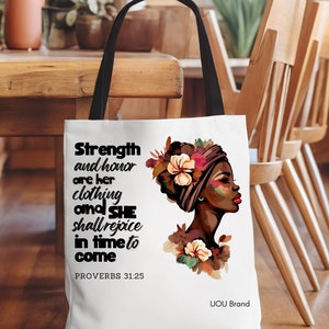 Black Girl Tote, Melanin Bag, Faith Tote, Scripture Bag, Bible Bag, Women of Faith, Christian Gifts, African American Gift