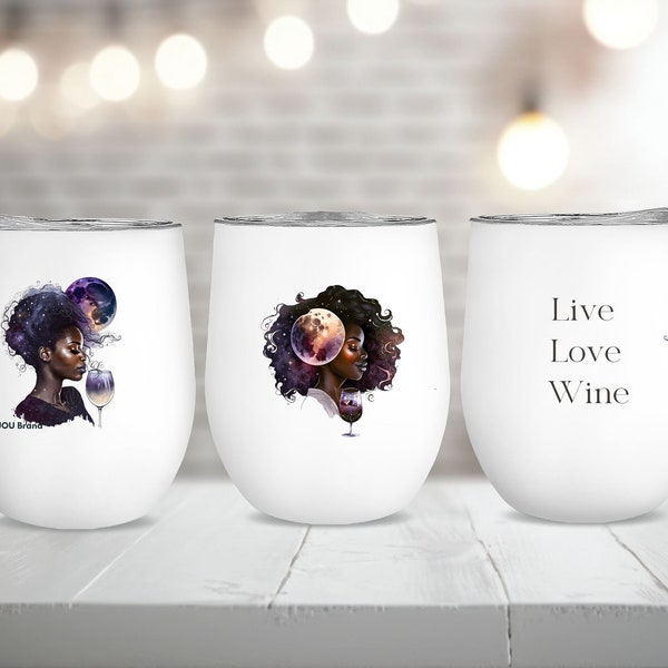 Black Girl Wine Glasses Etsy