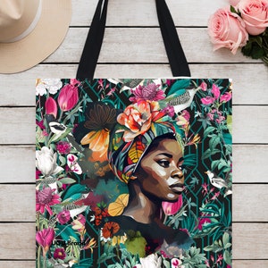 Tote Black Girl, Black Girl Magic, Black is Beautiful Tropic Bag