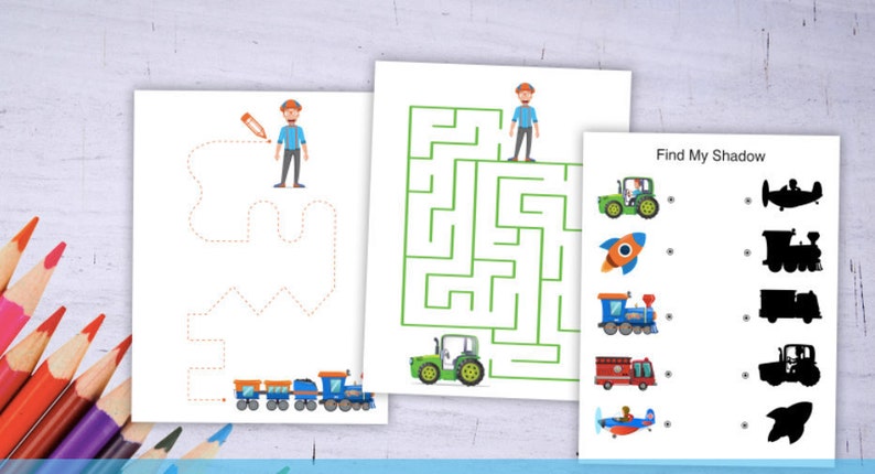 Download 62 Blippi Printables handrawing practice shapes addition | Etsy