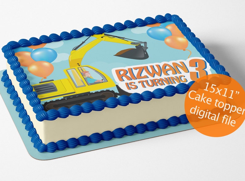 Blippi excavator cake Blippi birthday cake Blippi cake Etsy