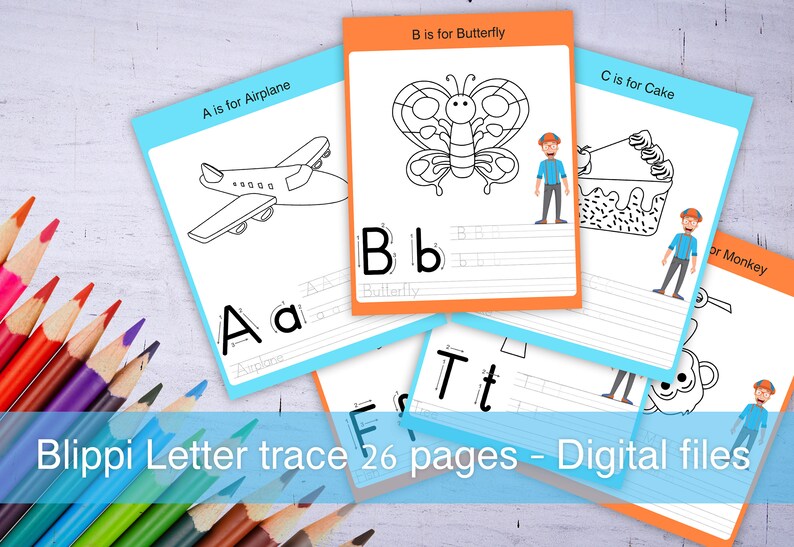 Download Blippi letters Blippi Activity book Blippi Educational | Etsy