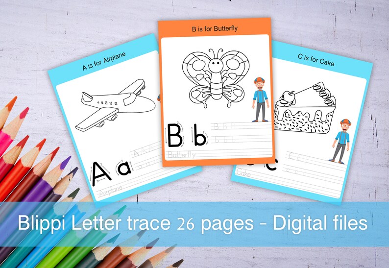 Download Blippi letters Blippi Activity book Blippi Educational | Etsy