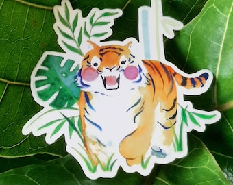 Sticker tigre aquarelle (transparent)