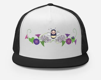 Casquette trucker Bee and Morning Glories
