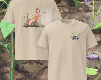 T-shirt Worm & Roly Poly : t-shirt jardin en coton biologique