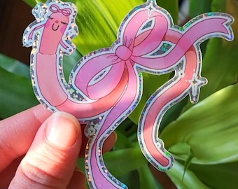 Sticker coquette ver scintillant