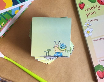 Notes adhésives Escargot avec chaussures