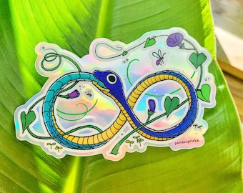 Sticker holographique Ouroboros - Serpent se mangeant