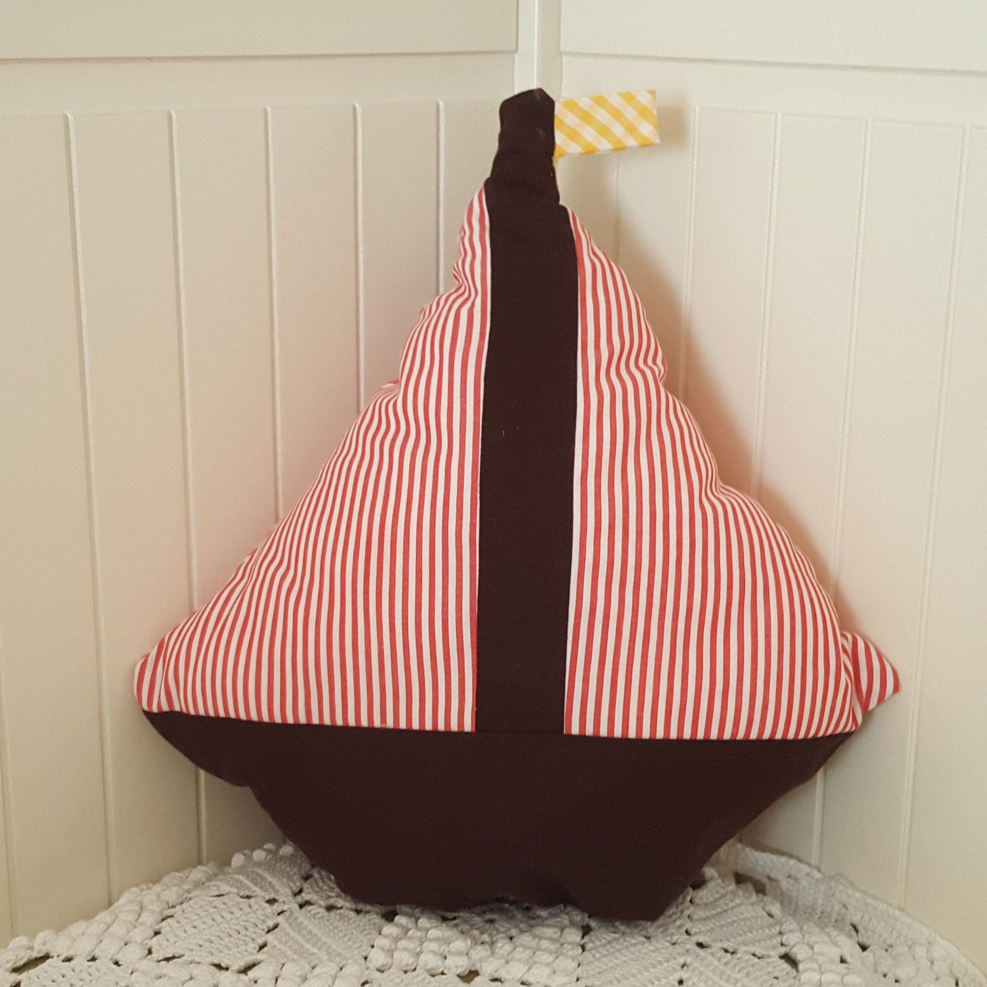 Sailing Away Sailboat Pillow Pdf Sewing Pattern Nautical Etsy