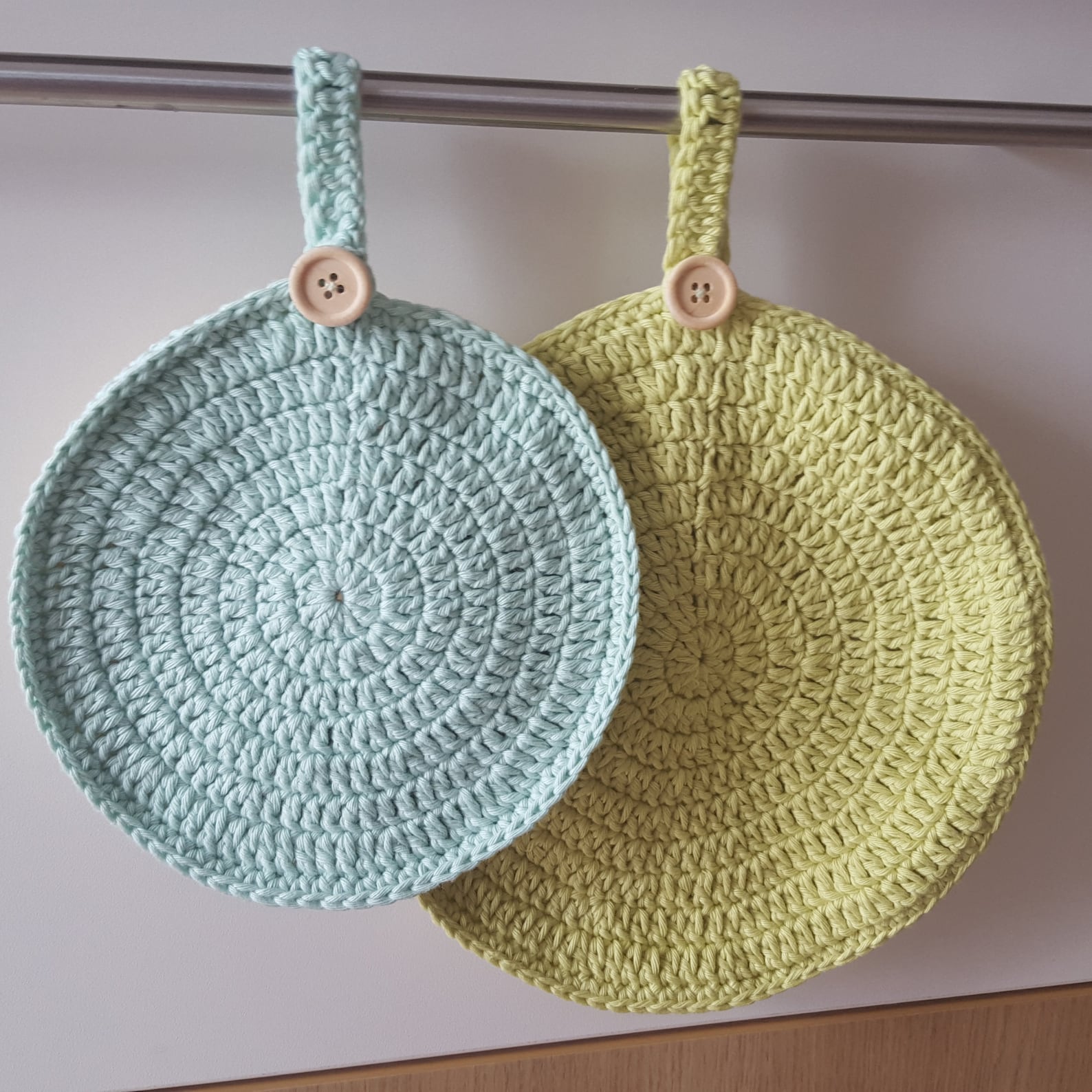 Double Sided Crochet Round Potholder Pattern in Two Sizes Etsy
