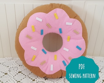Naaipatroon vilten donutkussen: kinderkamerdecoratie (pdf-patroon)