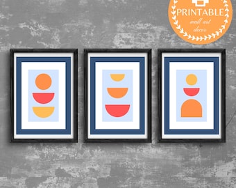 Abstract Geometric Art Prints: Mid-Century Modern Decor (Digital Download)