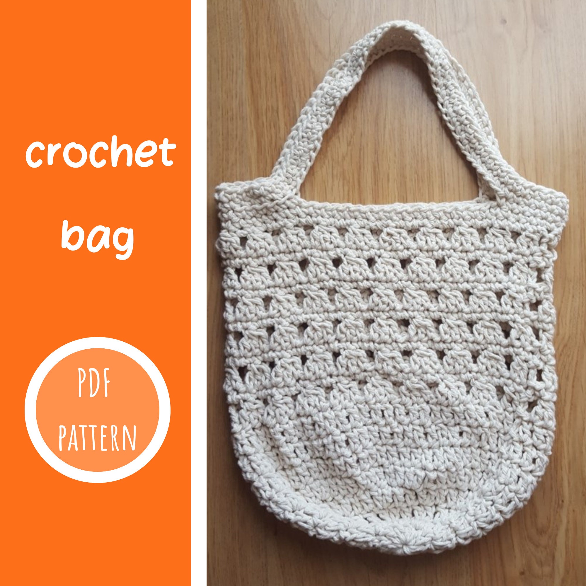 Market Bag Crochet Pattern, Crochet Tote Bag, Grocery Bag, Reusable ...