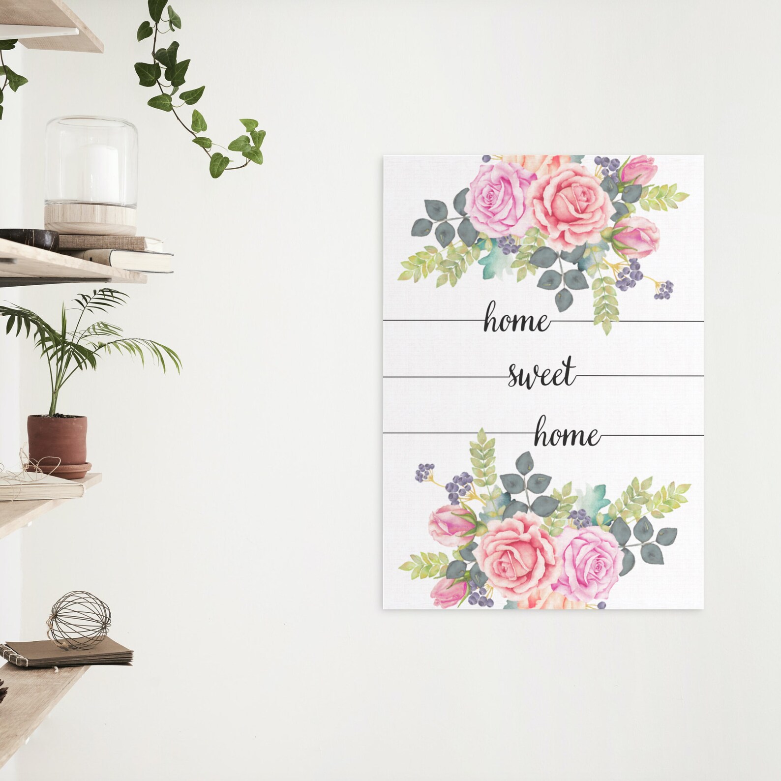 Home Sweet Home Print, Floral Home Sweet Home Sign, Home Sweet Home ...