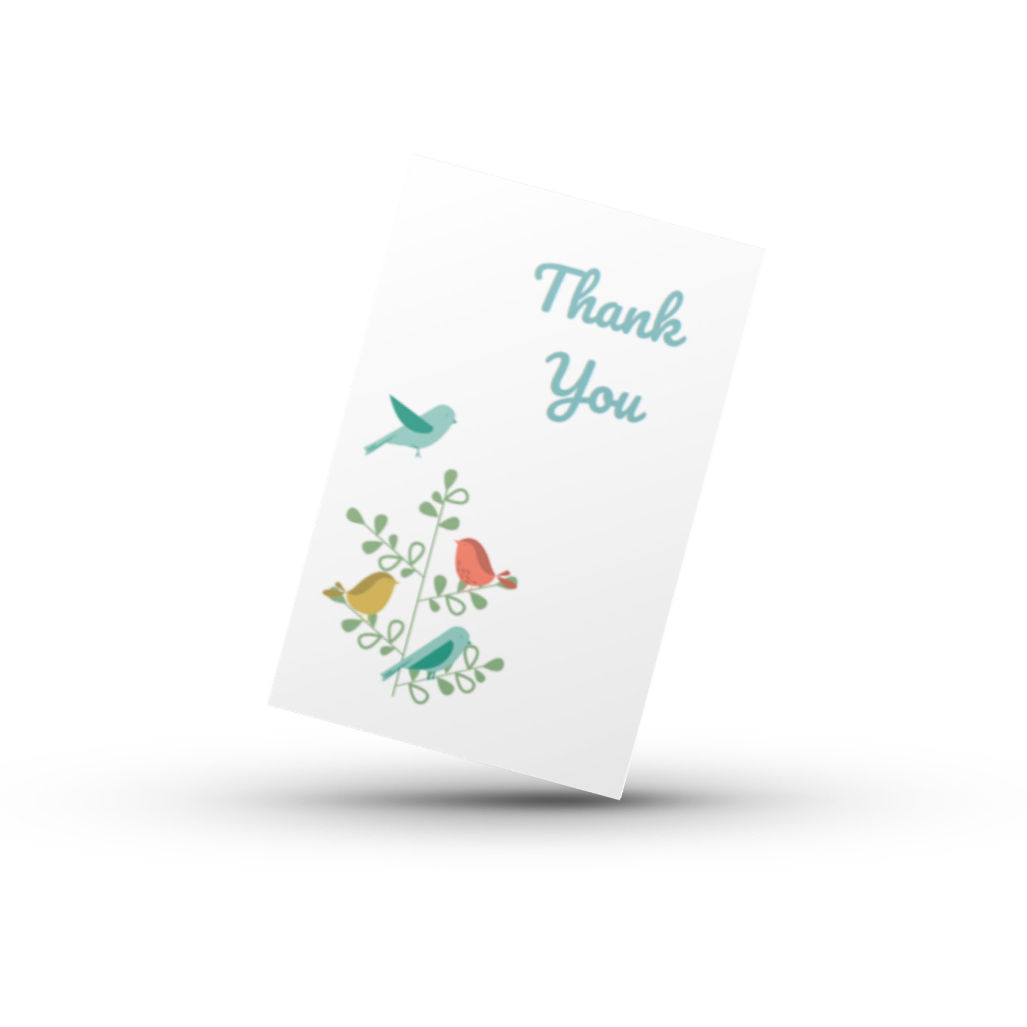 Printable Mini Foldable Birds Thank You Cards, Birds Thank You Notes