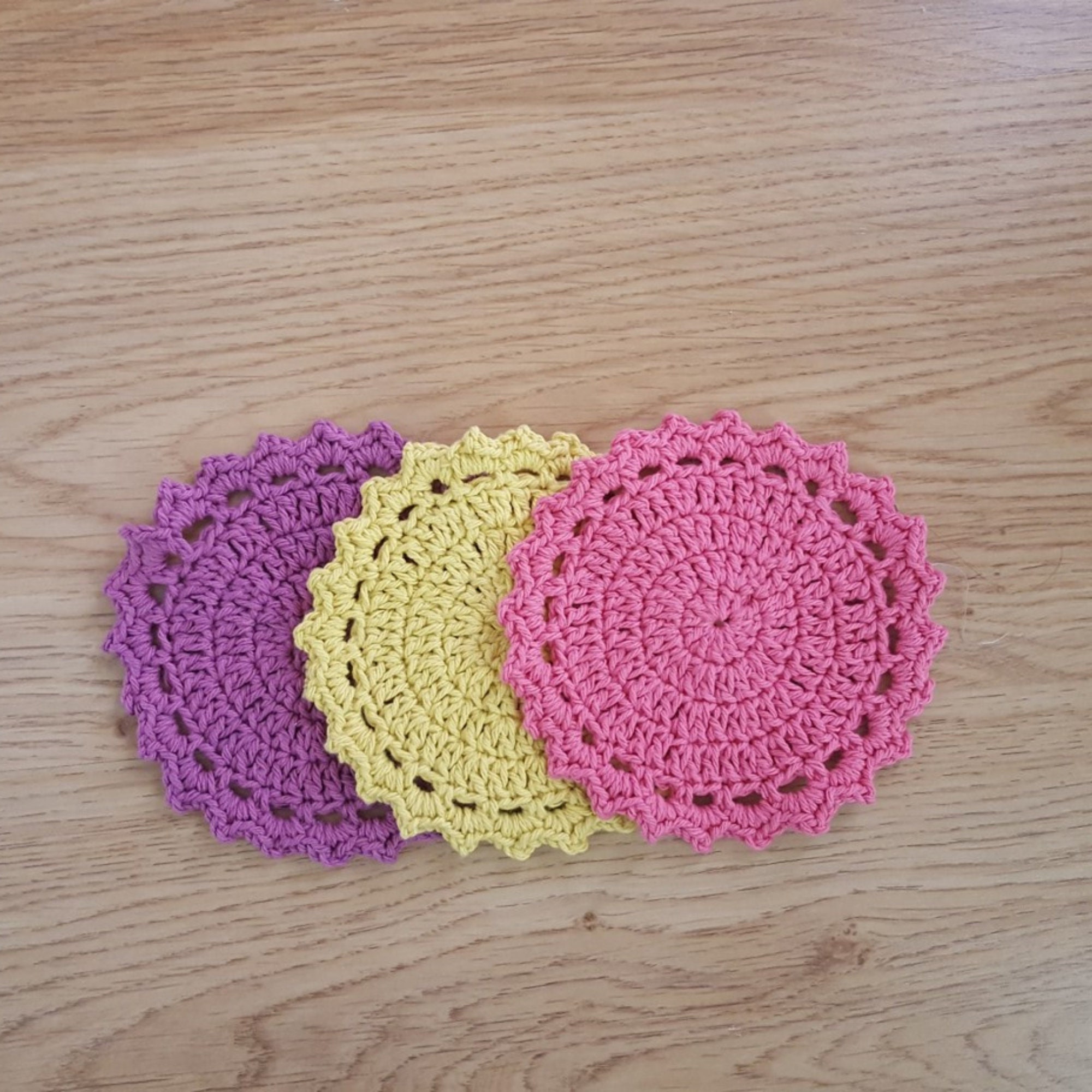 Cute coasters are the perfect evening crochet project