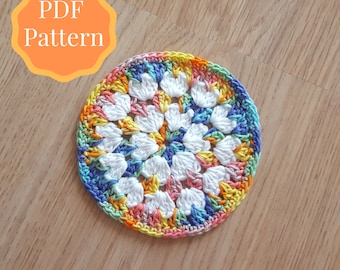 Colorful Crochet Coasters Pattern: Rainbow Doily (PDF Pattern)
