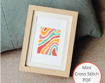 Mini modèle de point de croix abstrait couleur tourbillon (téléchargement PDF)