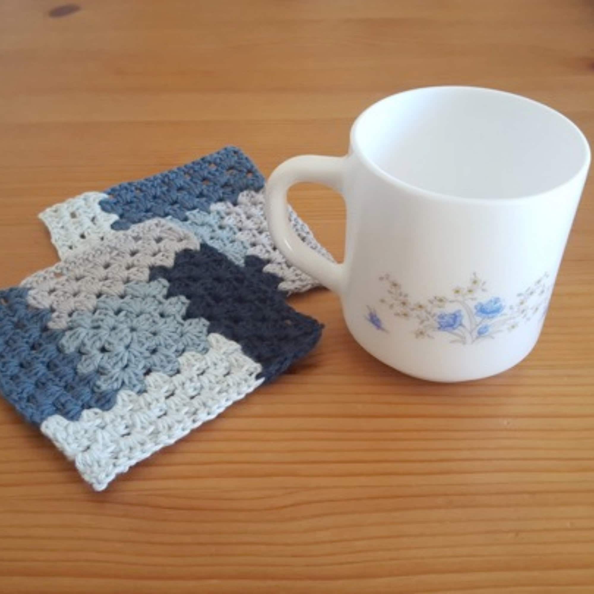 Color Block Square Crochet Coasters Pattern: Granny Mug Rug (PDF ...