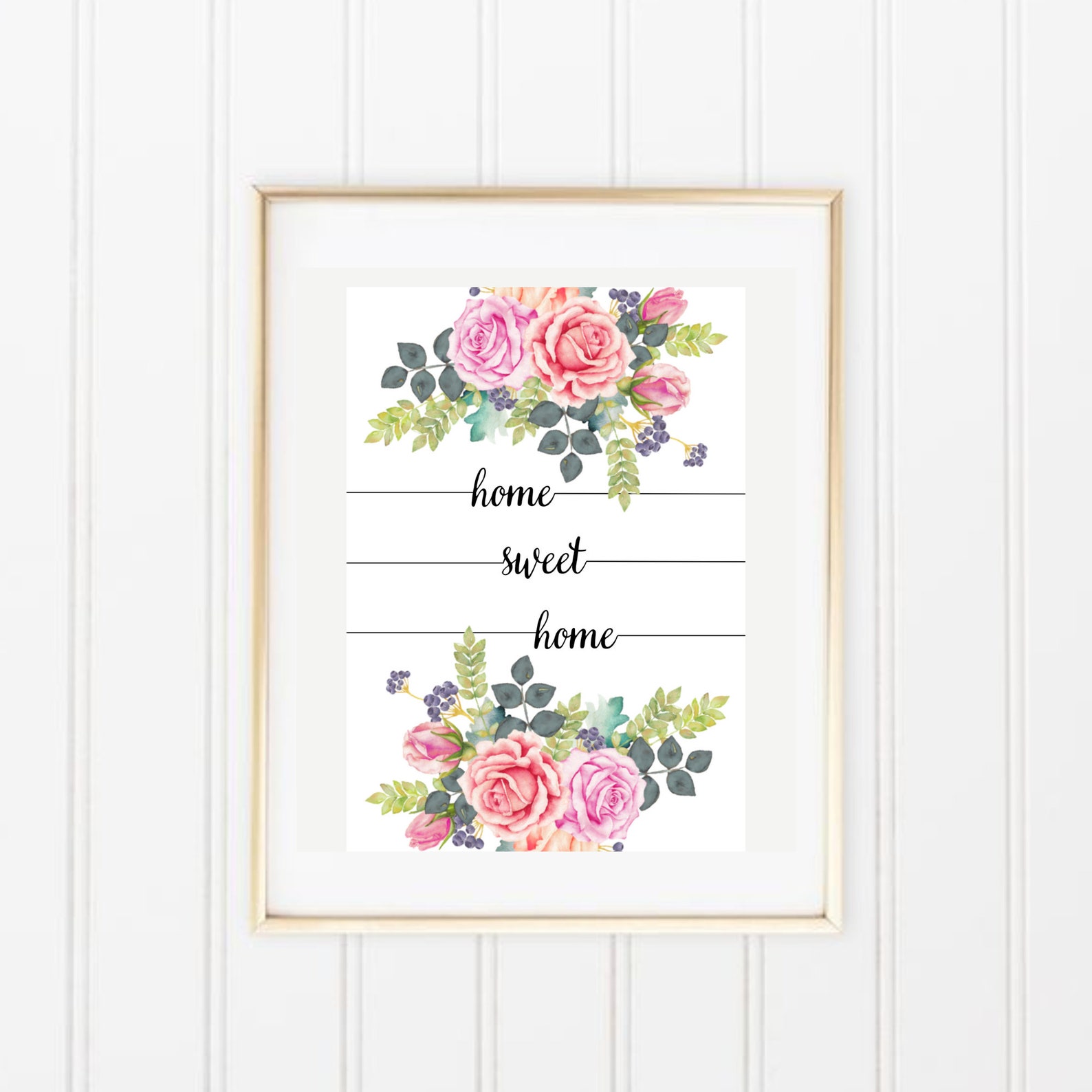 Home Sweet Home Print, Floral Home Sweet Home Sign, Home Sweet Home ...