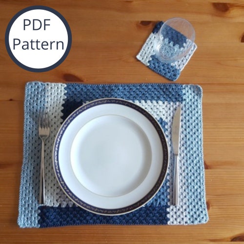 Color Block Crochet Placemat Pattern Crochet Table Mat Etsy