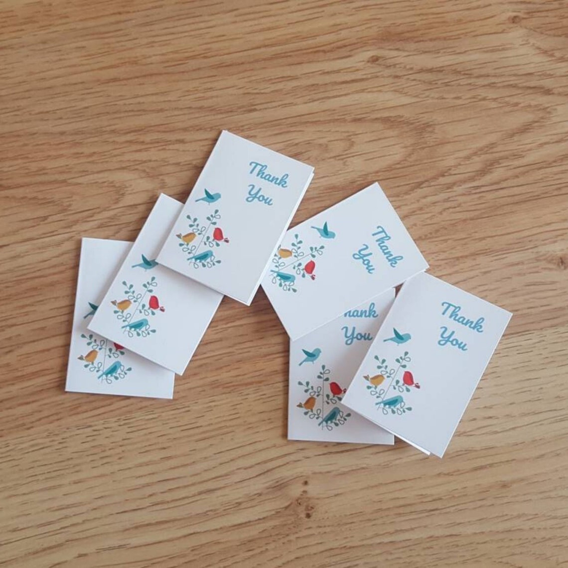 Printable Mini Foldable Birds Thank You Cards Birds Thank You Etsy