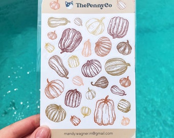 pumpkin sticker sheet, autumn stickers, pumpkin stickers, fall stickers, fall sticker sheet, thanksgiving stickers, gifts, halloween sticker