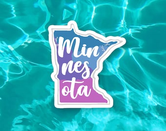 Minnesota Die Cut Sticker | MN Vinyl Decal For Waterbottles | Waterproof Hand Drawn Minnesota Sticker | MN Decals | Vinyl State Sticker