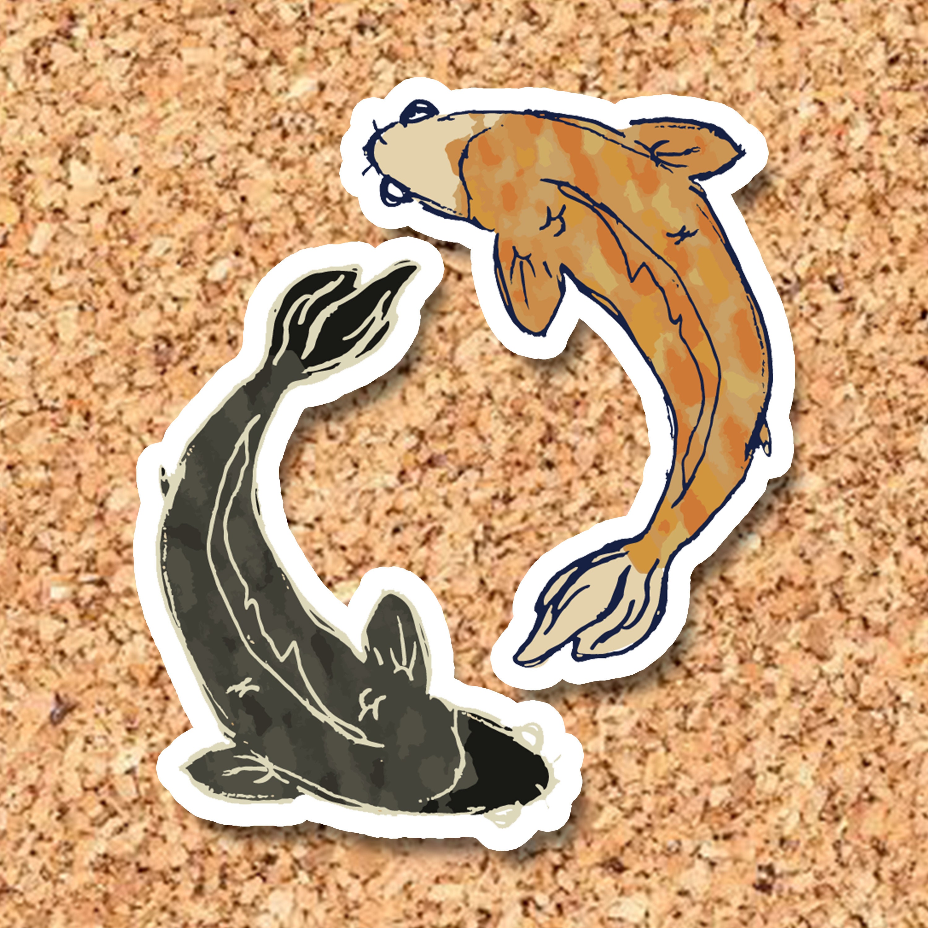 Coy Fish Vinyl Die Cut Stickers two pcs Etsy