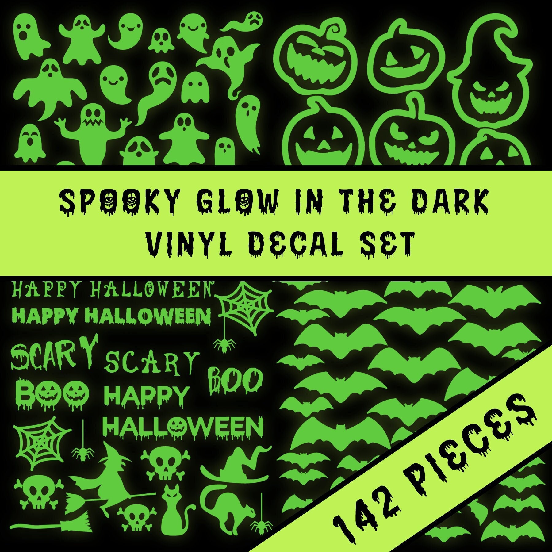 Halloween Vinyl Decals Bumper Stickers Stickers, Labels & Tags Paper